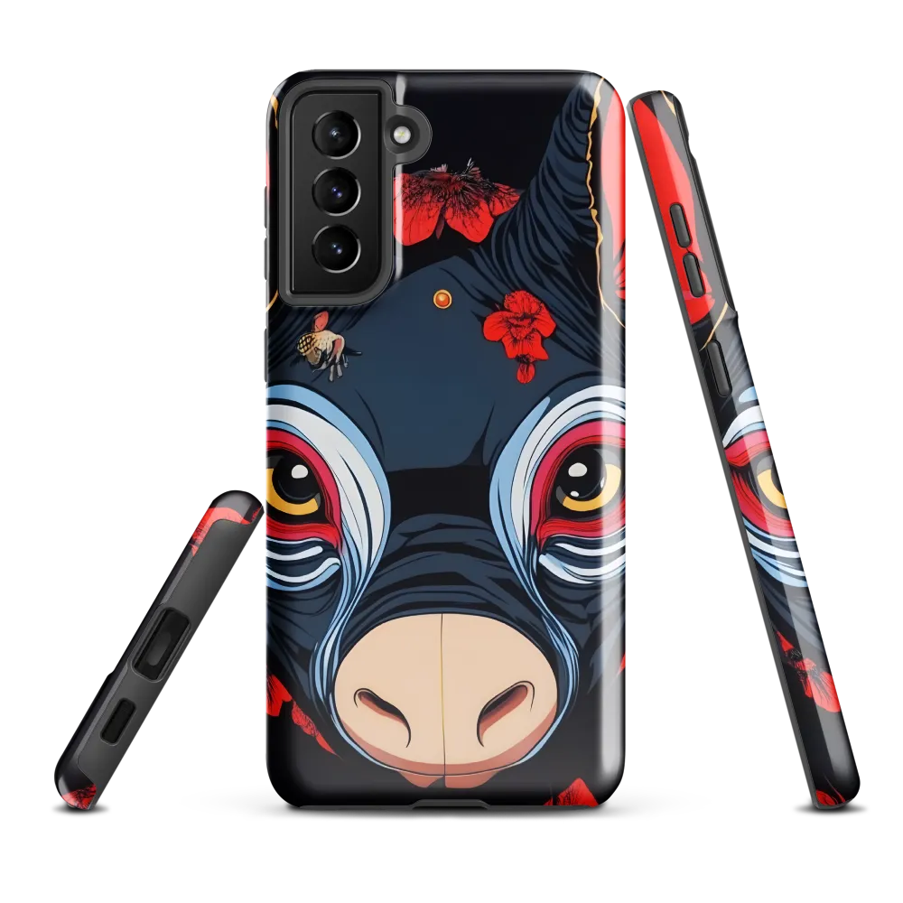 Mystical Bull with Floral Motifs