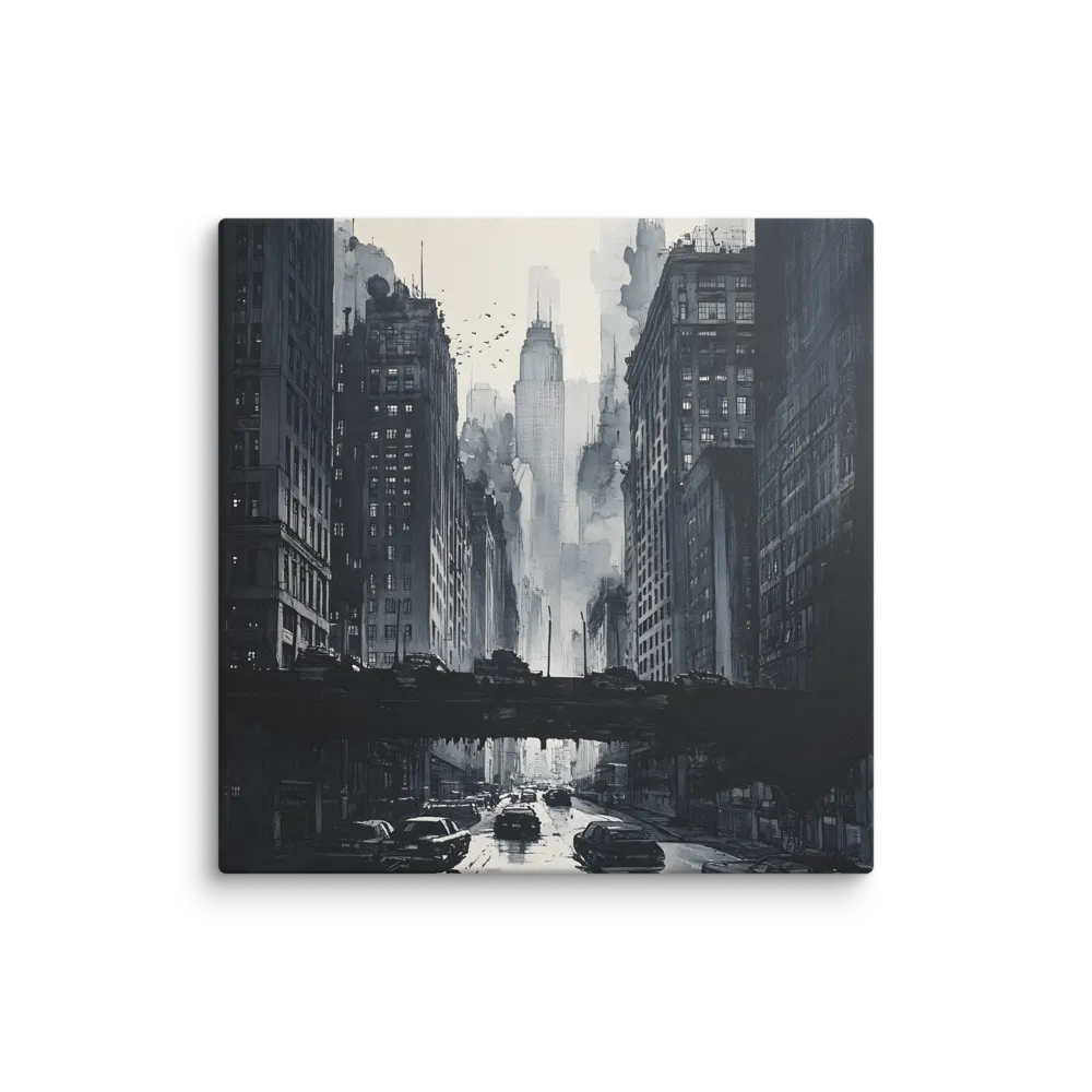 City Whispers: A Monochrome Reflection | Canvas | 36″×36″