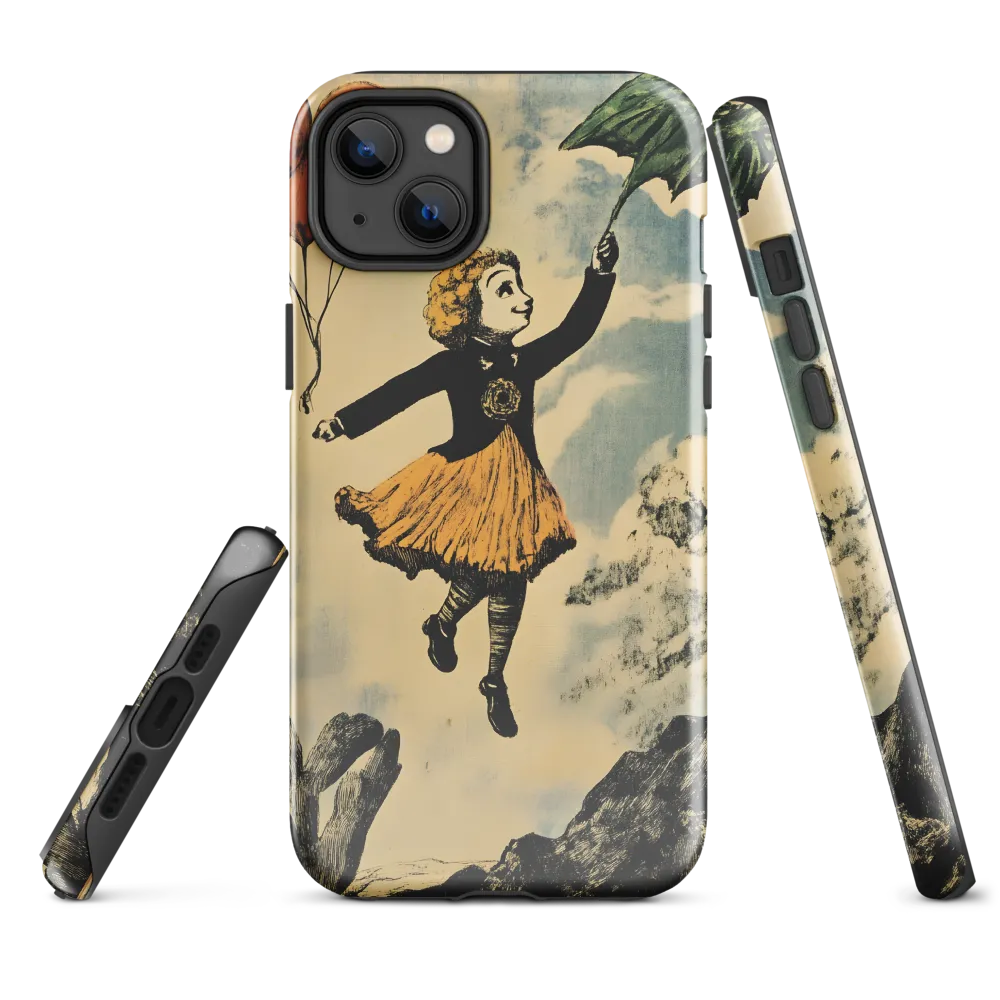 Upward Drift — Girl with Umbrella and Balloons