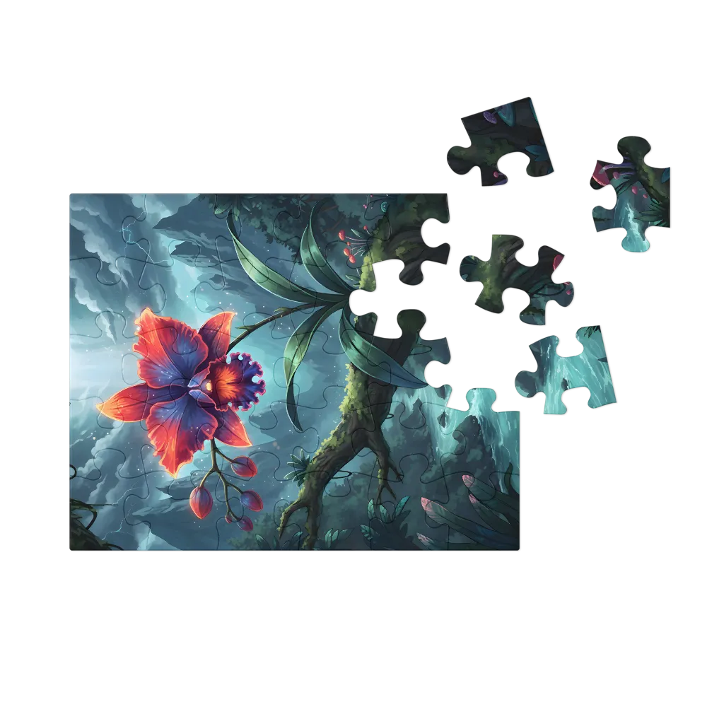 Moonlit Orchid 
 Jigsaw Puzzle in Tin Box