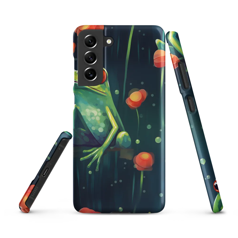Playful Frogs in a Lush Pond