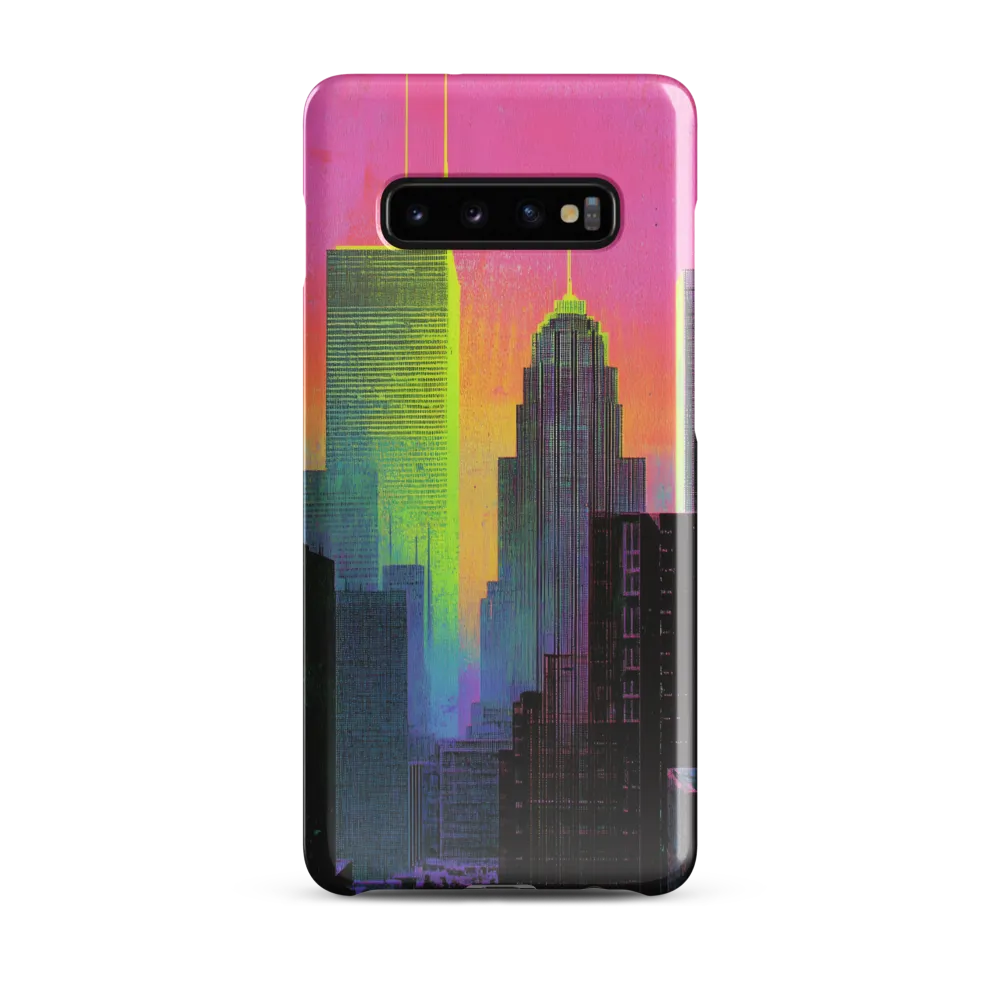 Neon Dreamscape: A Synthwave City | Phone Case |  S10 Plus | Snap Case | Glossy