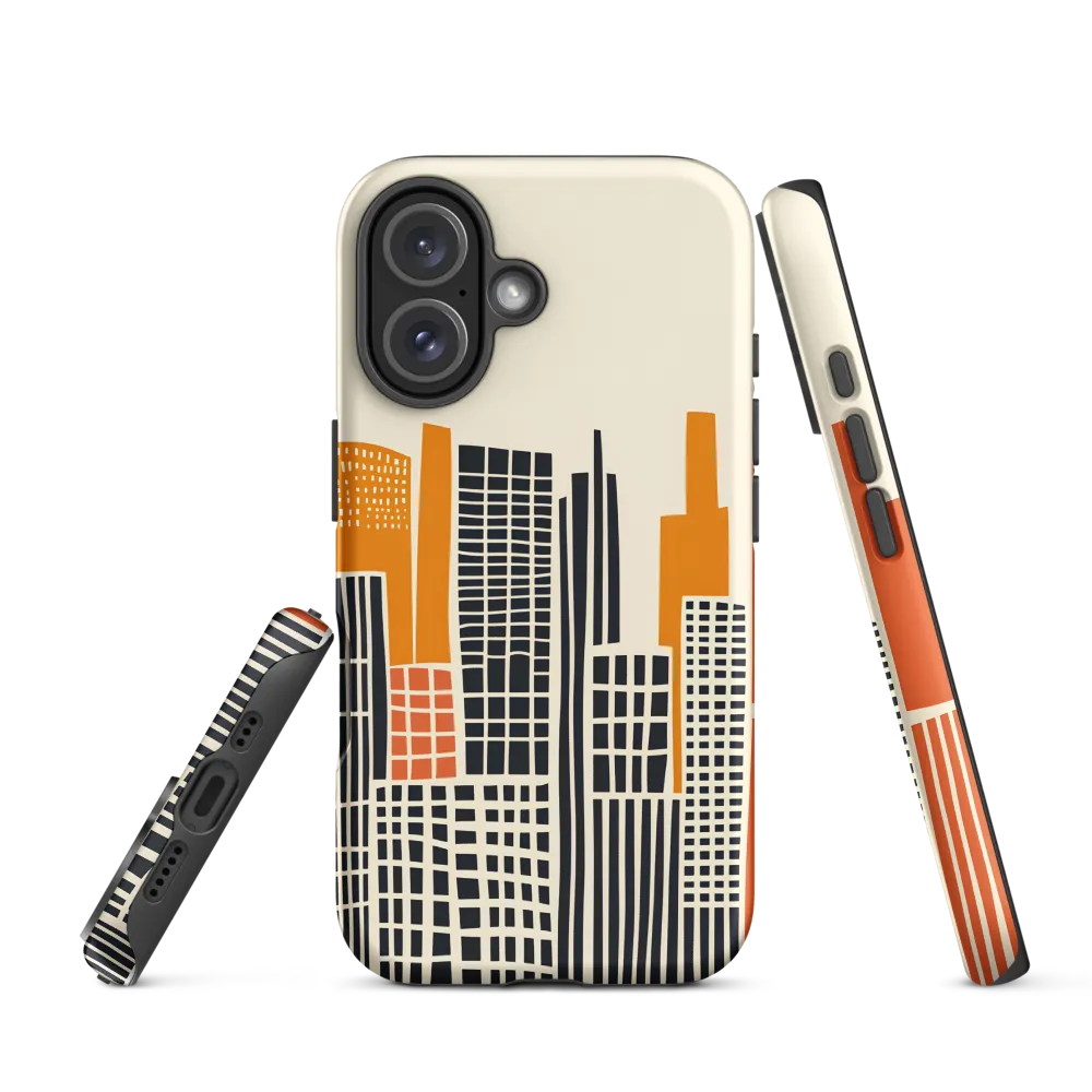 Urban Rhythms: A Graphic Cityscape | Phone Case |  16 | Tough Case | Matte