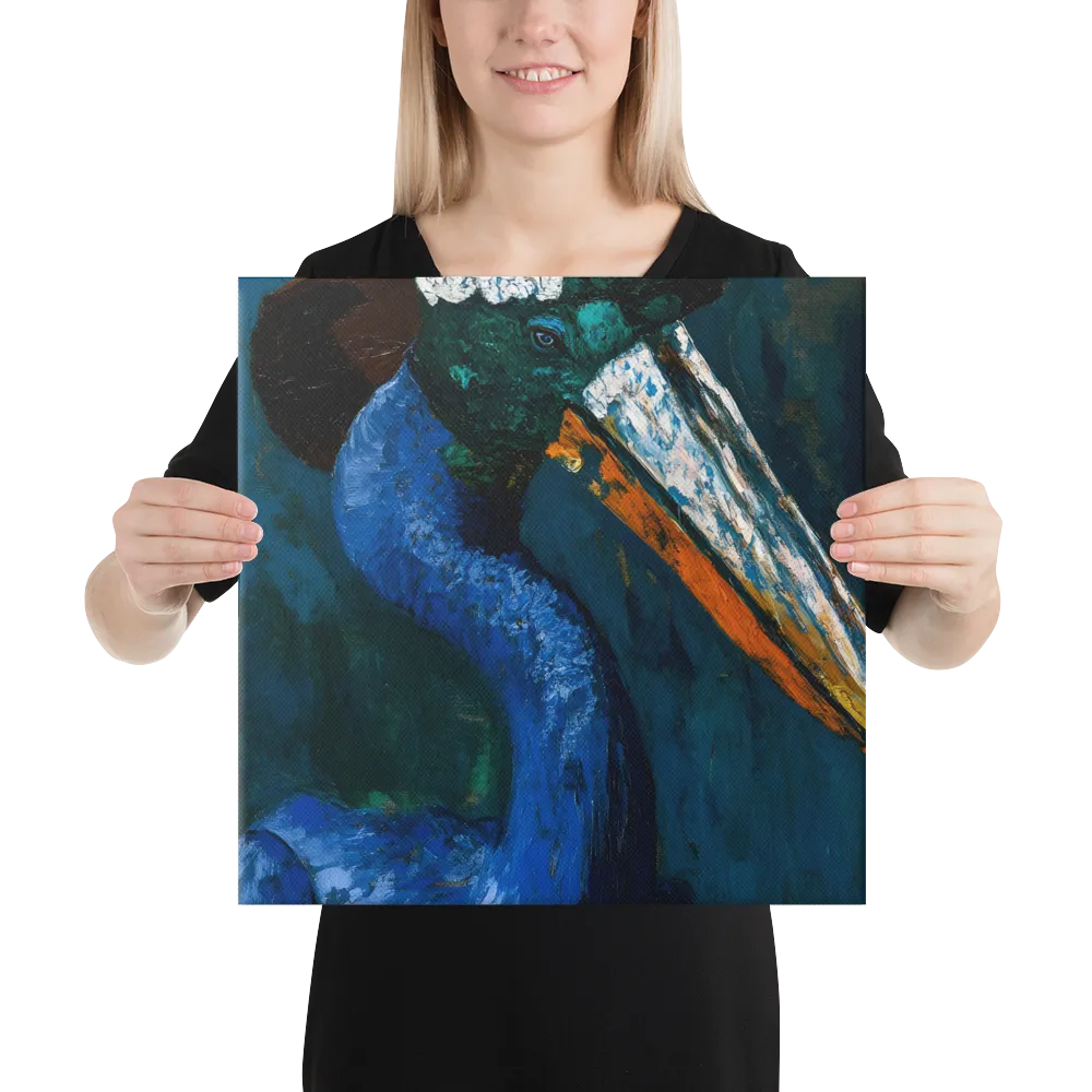 Majestic Absurdity: The Hat-Wearing Bird | Canvas | 16″×16″