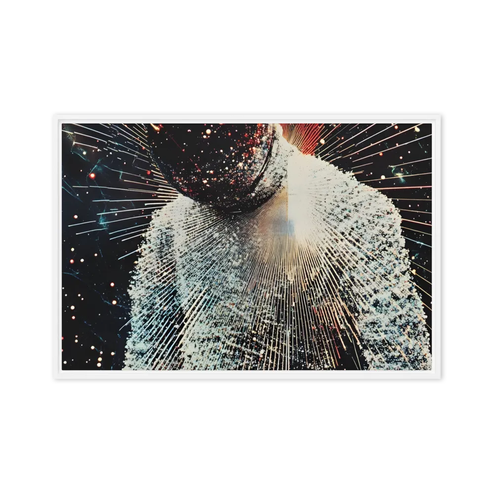 Ethereal Astronaut: A Journey Through the Cosmos | Canvas with White Frame | 24″×36″