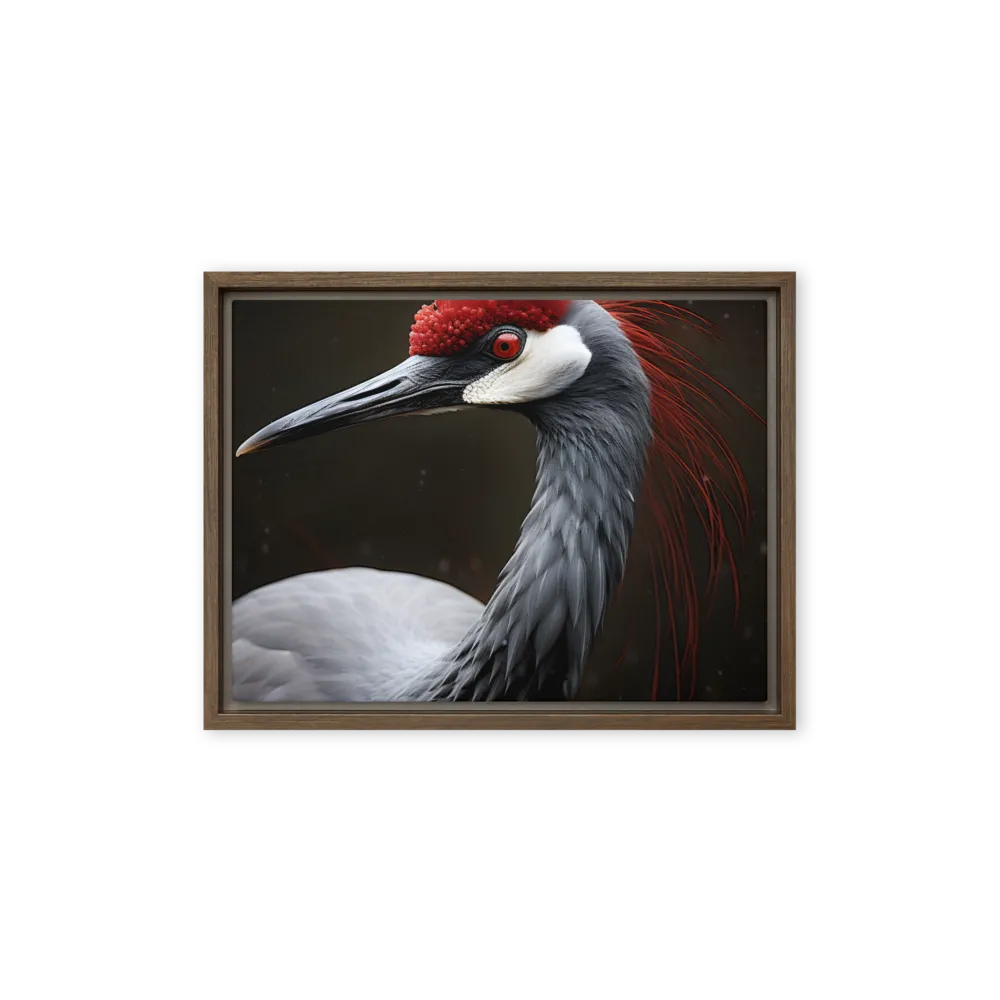 Ember-Crested Elegance | Canvas with Brown Frame | 12″×16″