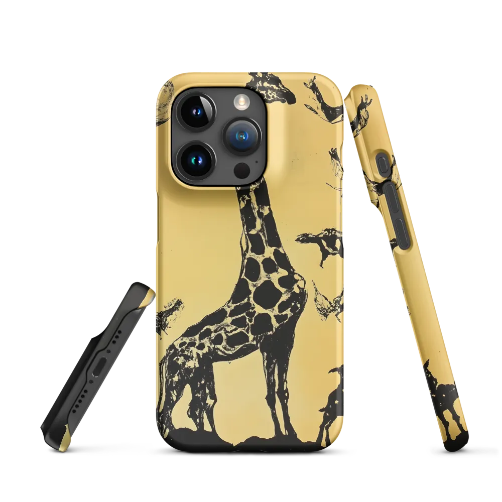 Whimsical Harmony of Giraffe and Birds