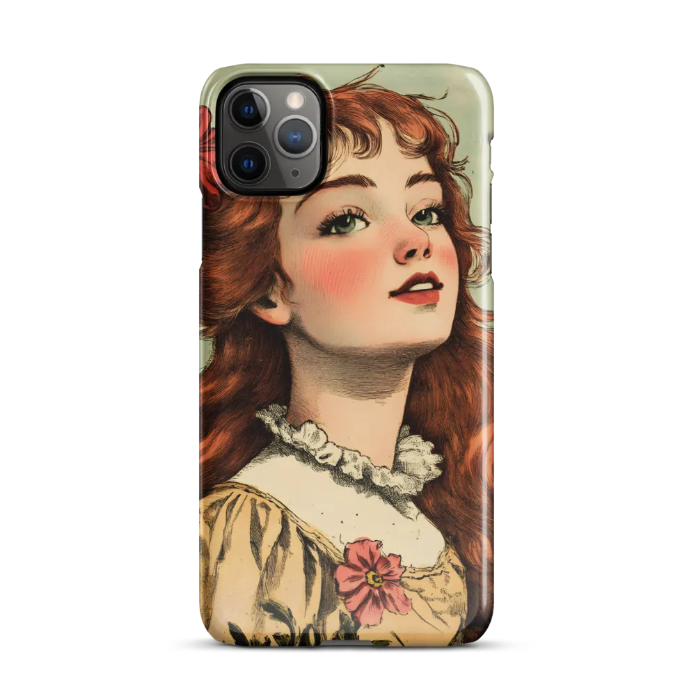 Whimsical Portrait of a Flower-Adorned Girl | Phone Case |  11 Pro Max | Snap Case | Glossy