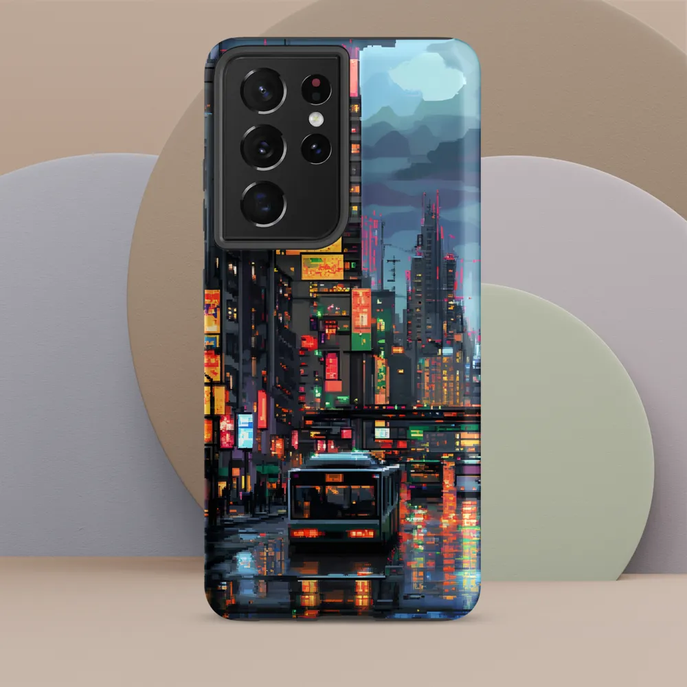 Neon Dreams: A Pixelated Urban Night