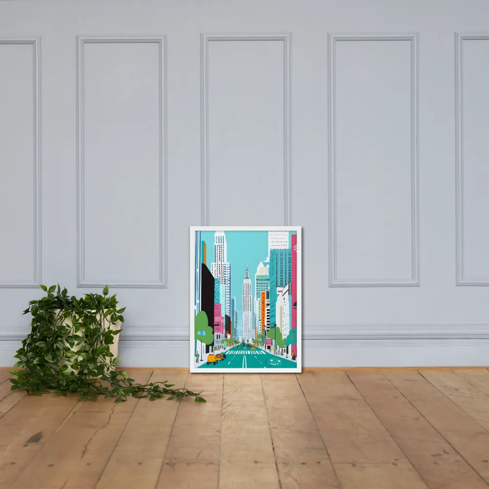 Urban Symphony: A Modern Cityscape | Poster with White Frame | 18″×24″