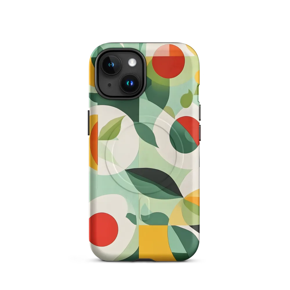 Harmony in Shapes: A Playful Abstract Design | Phone Case |  15 | MagSafe® Tough Case | Matte