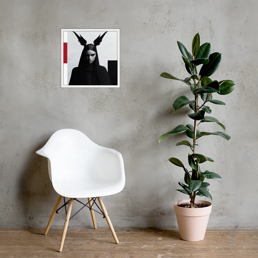 Whispers of Darkness | Poster with White Frame | 18″×18″