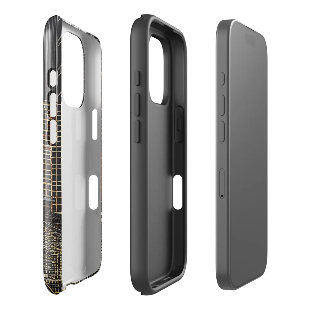 Urban Symphony: The Golden Grid | Phone Case |  16 Pro | Tough Case | Glossy