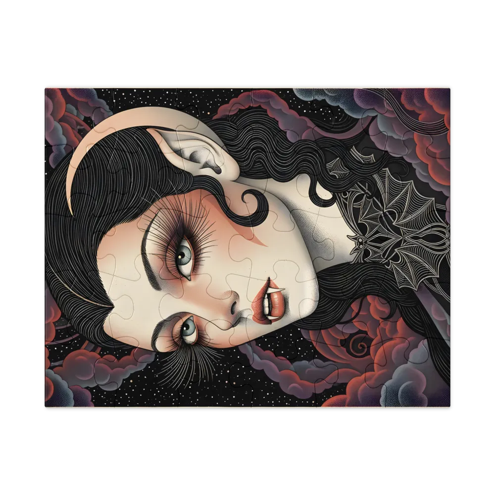 Moonlit Vampiress 
 Jigsaw Puzzle in Tin Box