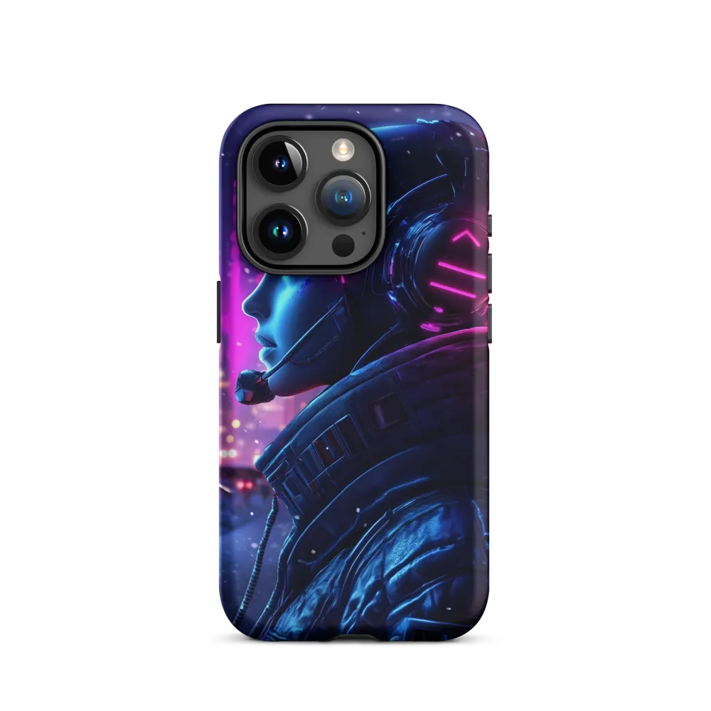 Dystopian Elegance: Cyberpunk Figure in Neon