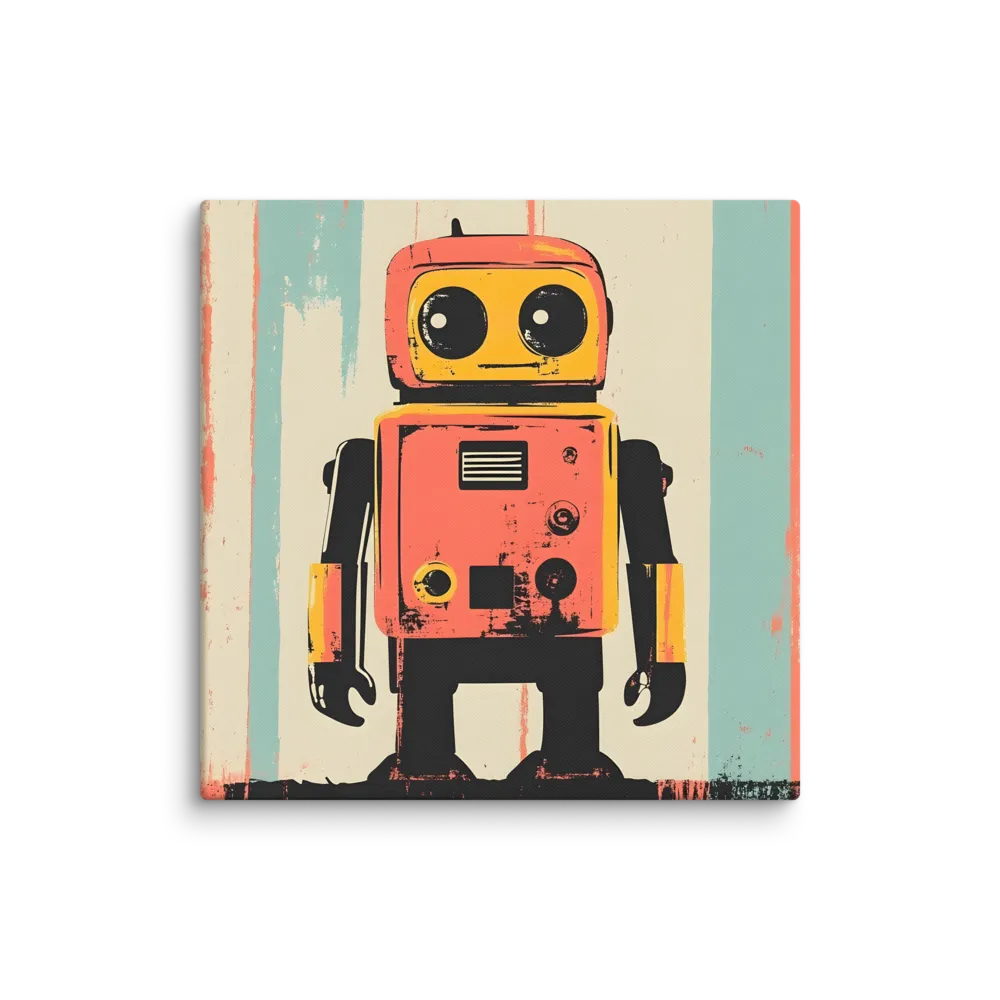 Retro Robot Charm | Canvas | 32″×32″