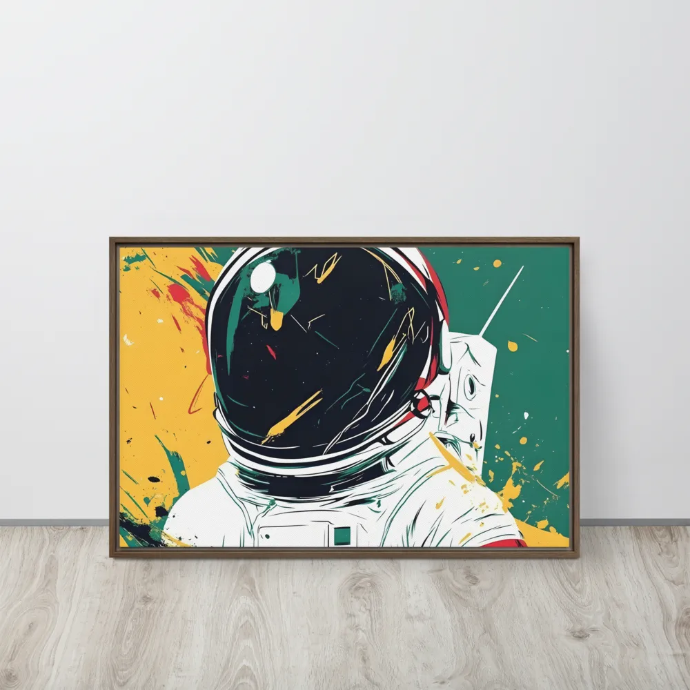 Galactic Explorer: A Modern Odyssey | Canvas with Brown Frame | 20″×30″