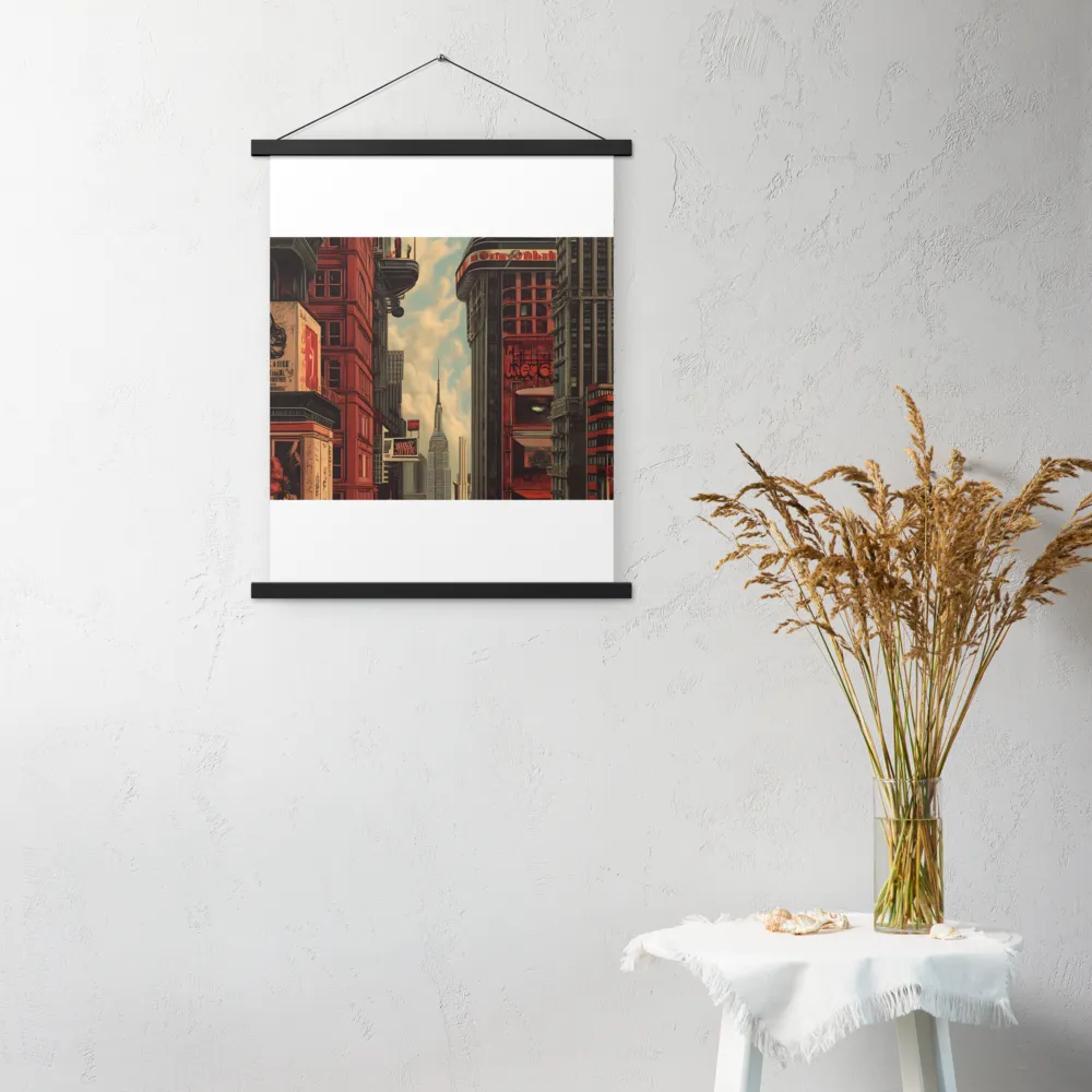 A Glimpse of Tomorrow: Urban Ambition | Poster With Black Wood Hanger | 18″×24″