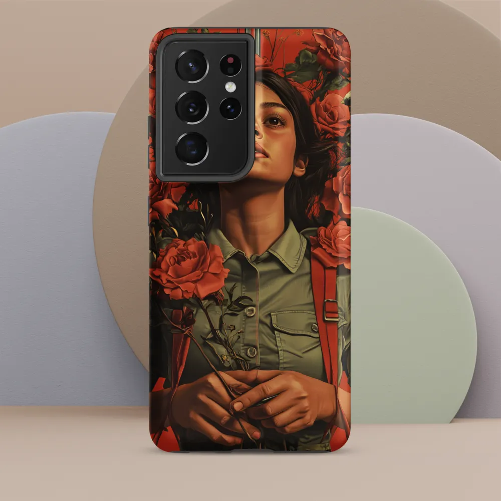 Harmony and Strength: A Portrait Among Roses