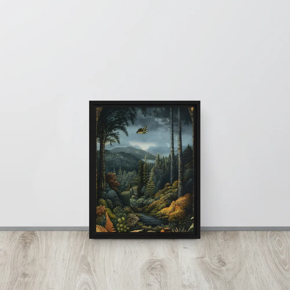 Whispers of the Enchanted Forest | Canvas with Black Frame | 11″×14″