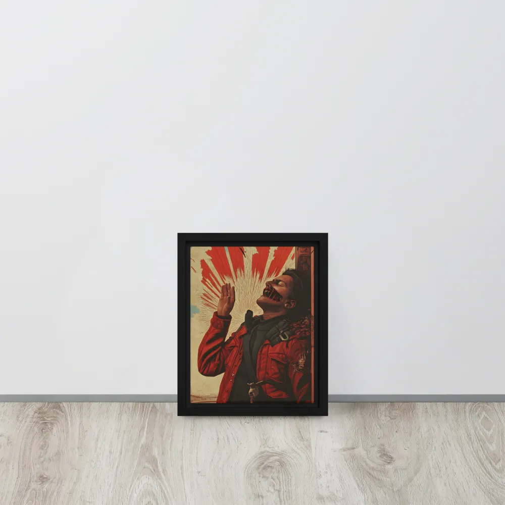 Defiant Echoes of Ruin | Canvas with Black Frame | 8″×10″