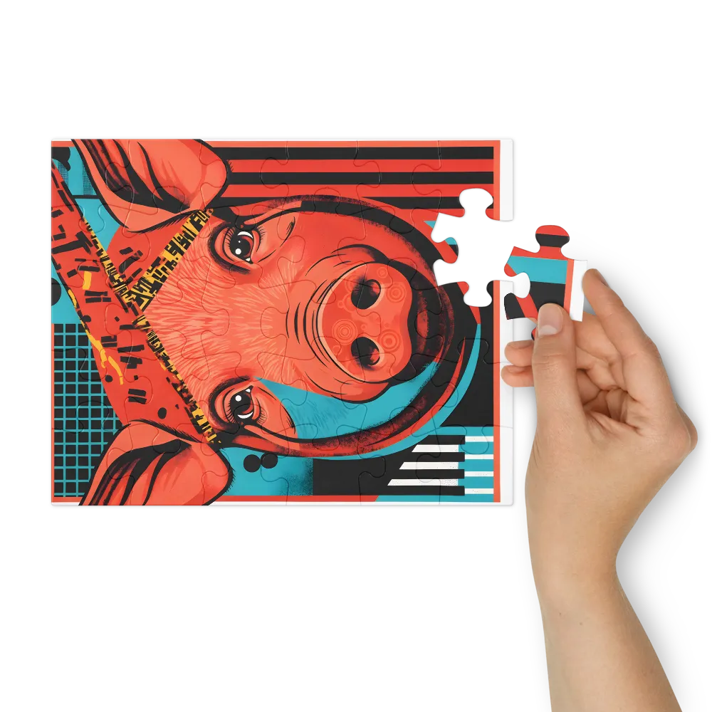 Bandana Pig 
 Jigsaw Puzzle in Tin Box