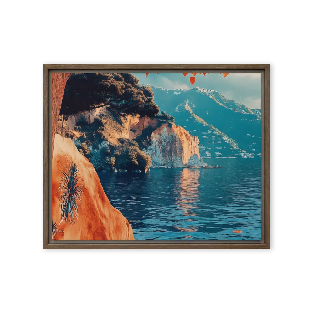 Elysian Waterscape | Canvas with Brown Frame | 16″×20″