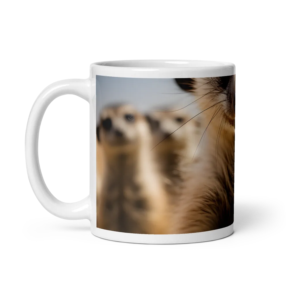 Curious Stance: The Meerkat's Gaze | Mug with White inside | 11 oz