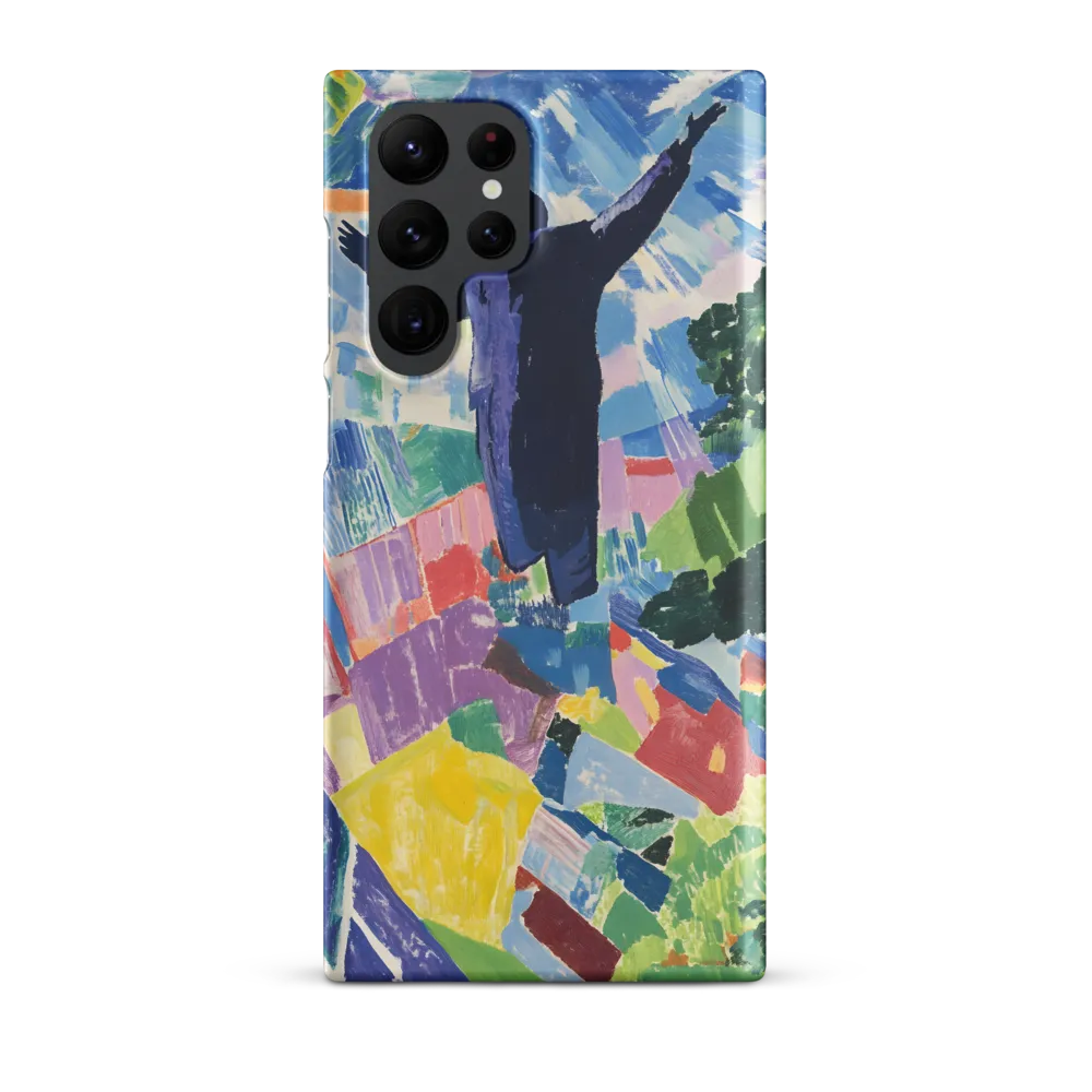 Elysium: A Soaring Figure Amidst Colorful Landscapes | Phone Case |  S22 Ultra | Snap Case | Matte