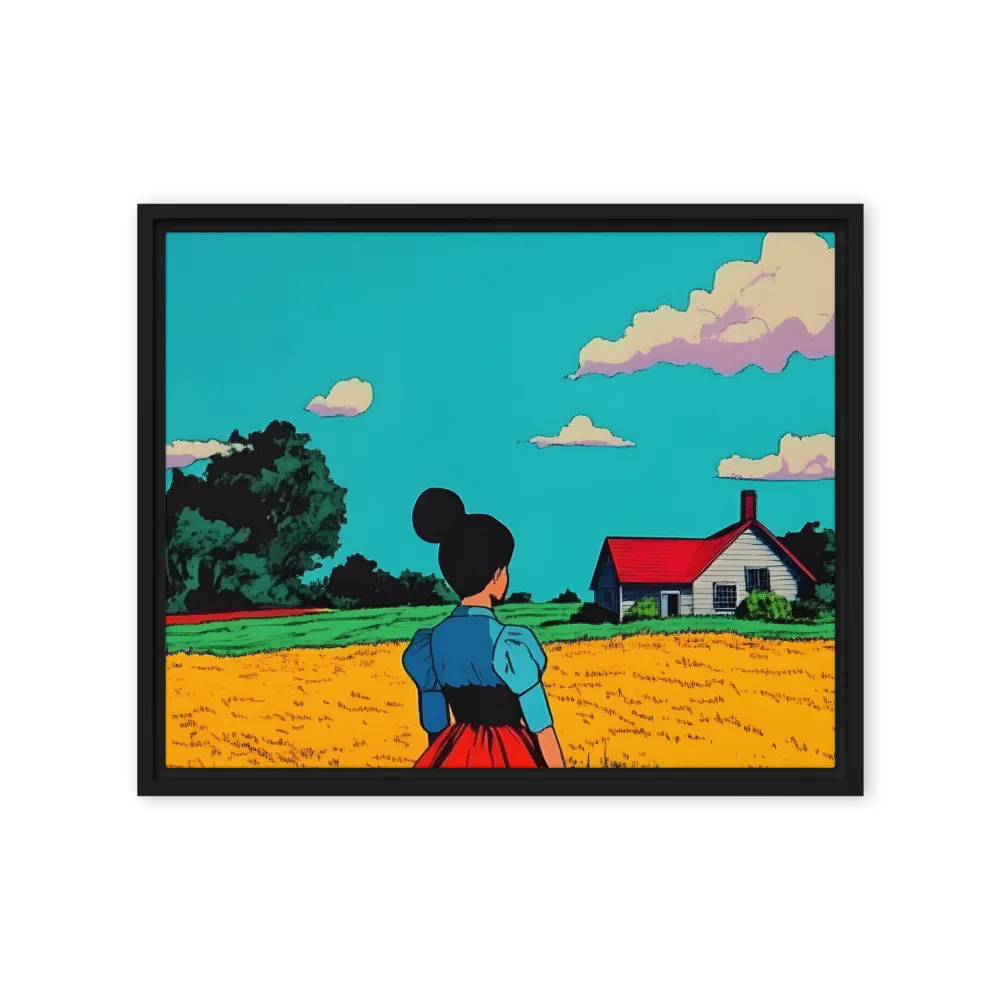 Whispers of a Sunlit Meadow | Canvas with Black Frame | 16″×20″