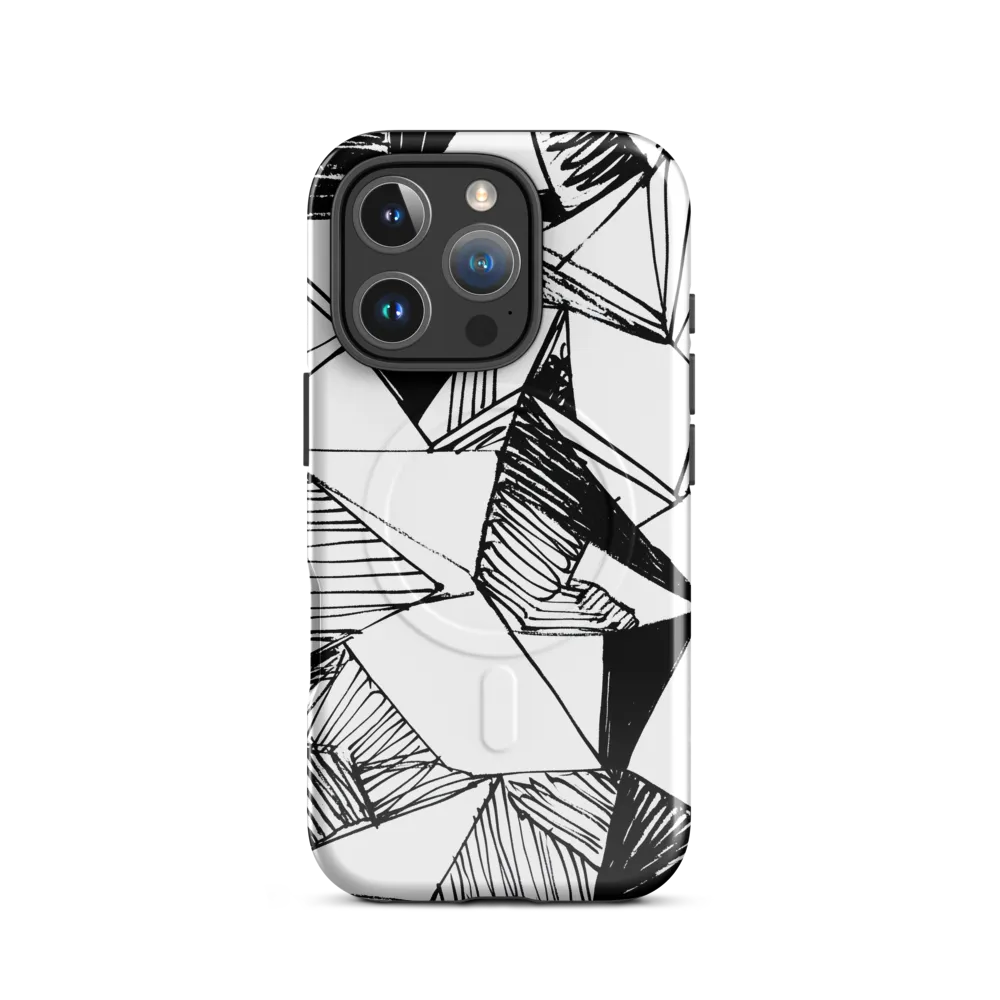 Dynamic Geometry in Ink | Phone Case |  16 Pro | MagSafe® Tough Case | Glossy