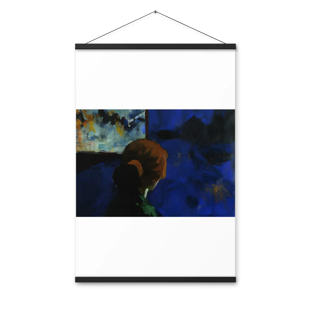 Contemplation Under the Night Sky | Poster With Black Wood Hanger | 24″×36″