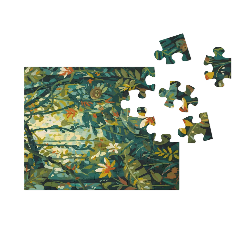 Sunlit Jungle 
 Jigsaw Puzzle in Tin Box