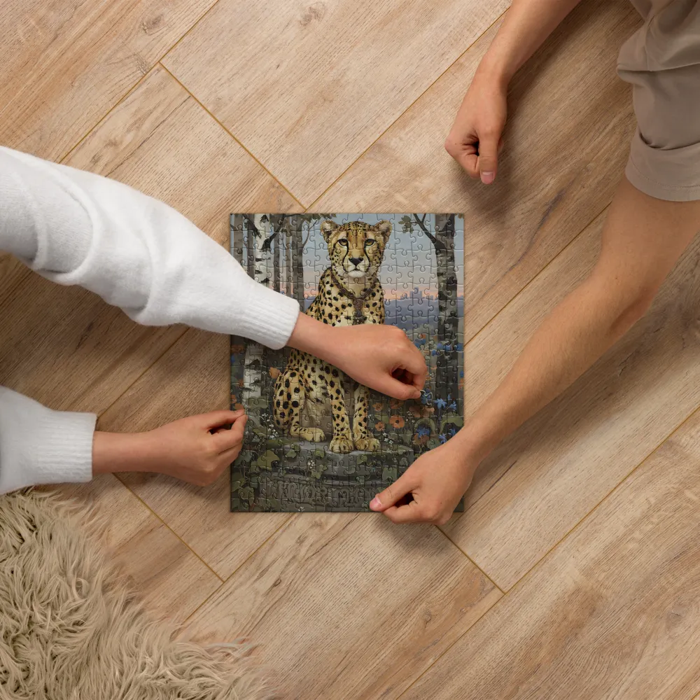 Cheetah on a Pedestal 
 Jigsaw Puzzle