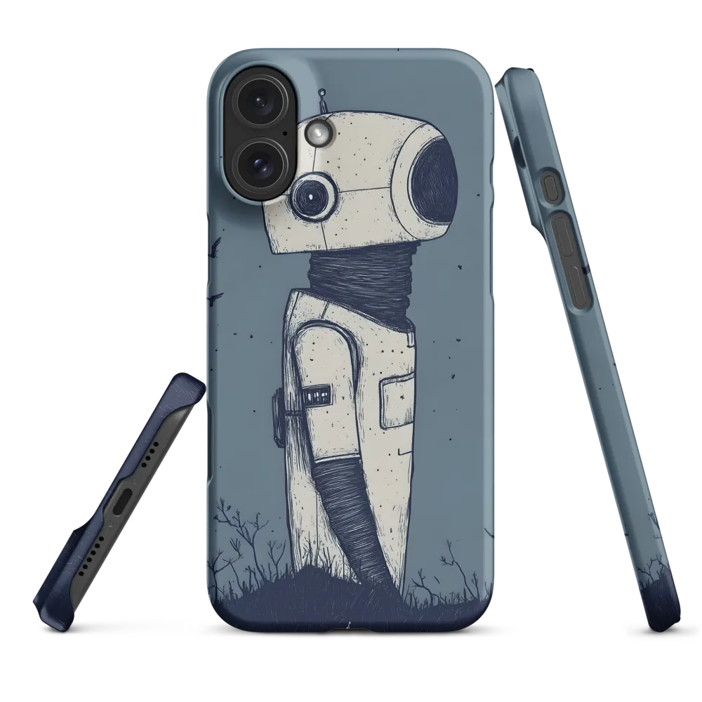 Contemplative Robot in a Barren Landscape | Phone Case |  16 Plus | Snap Case | Matte
