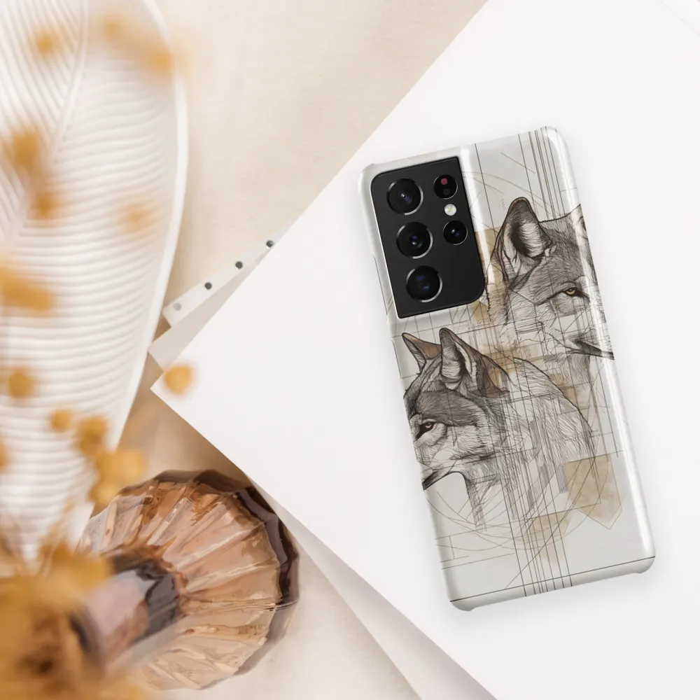 Geometric Harmony: The Essence of Wolves | Phone Case |  S21 Ultra | Snap Case | Glossy