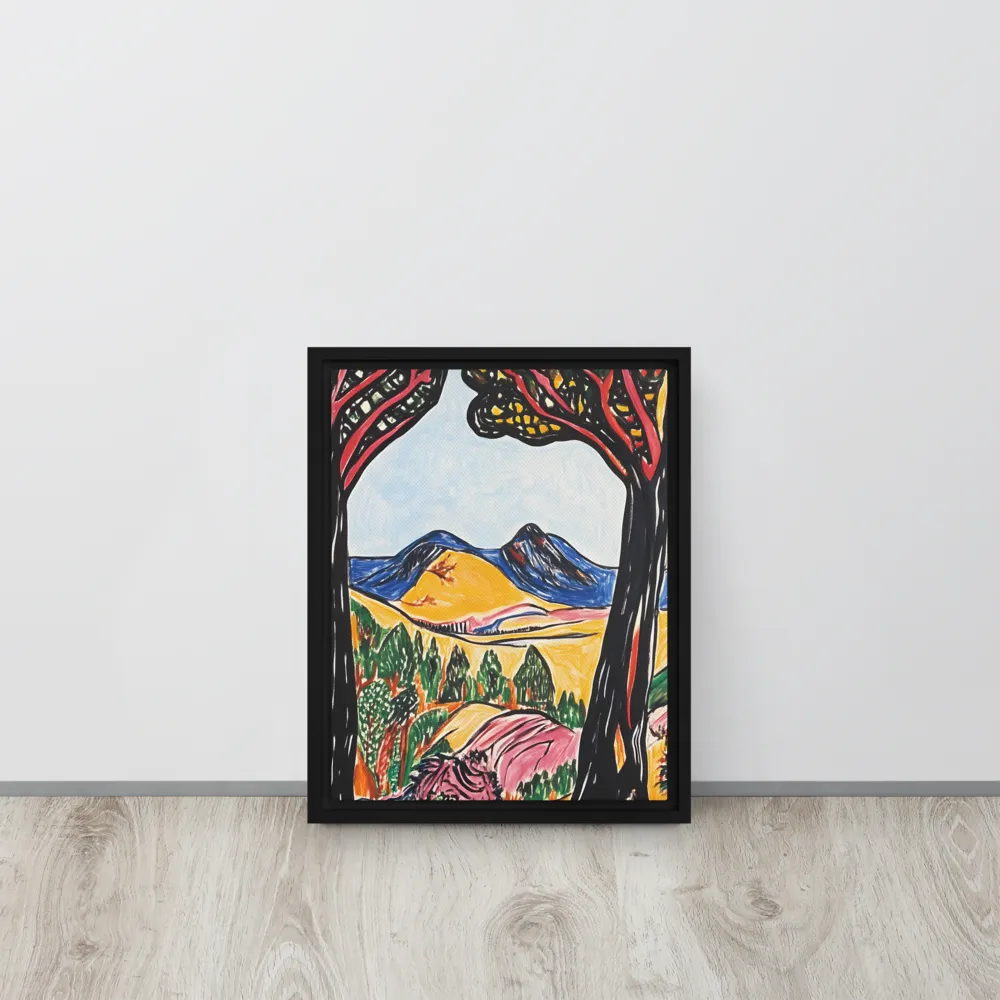 Vibrant Nature's Embrace | Canvas with Black Frame | 11″×14″