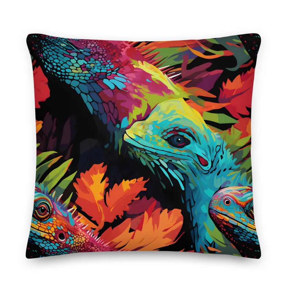 Vibrant Reptilian Harmony | Pillow & Pillow Case | Multiple Sizes