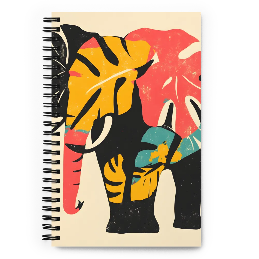 Tropical Elegance: The Elephant's Dance | Spiral Notebook