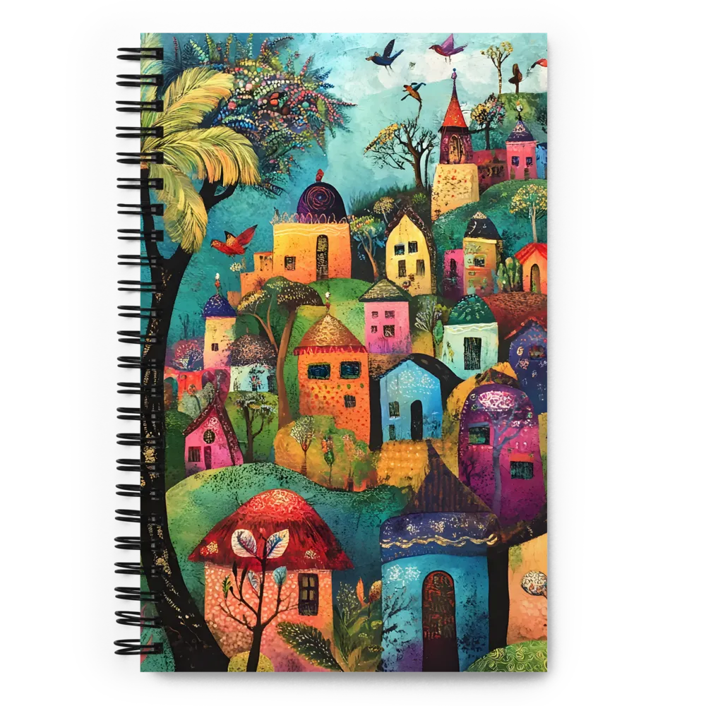 Whimsical Village Harmony | Spiral Notebook