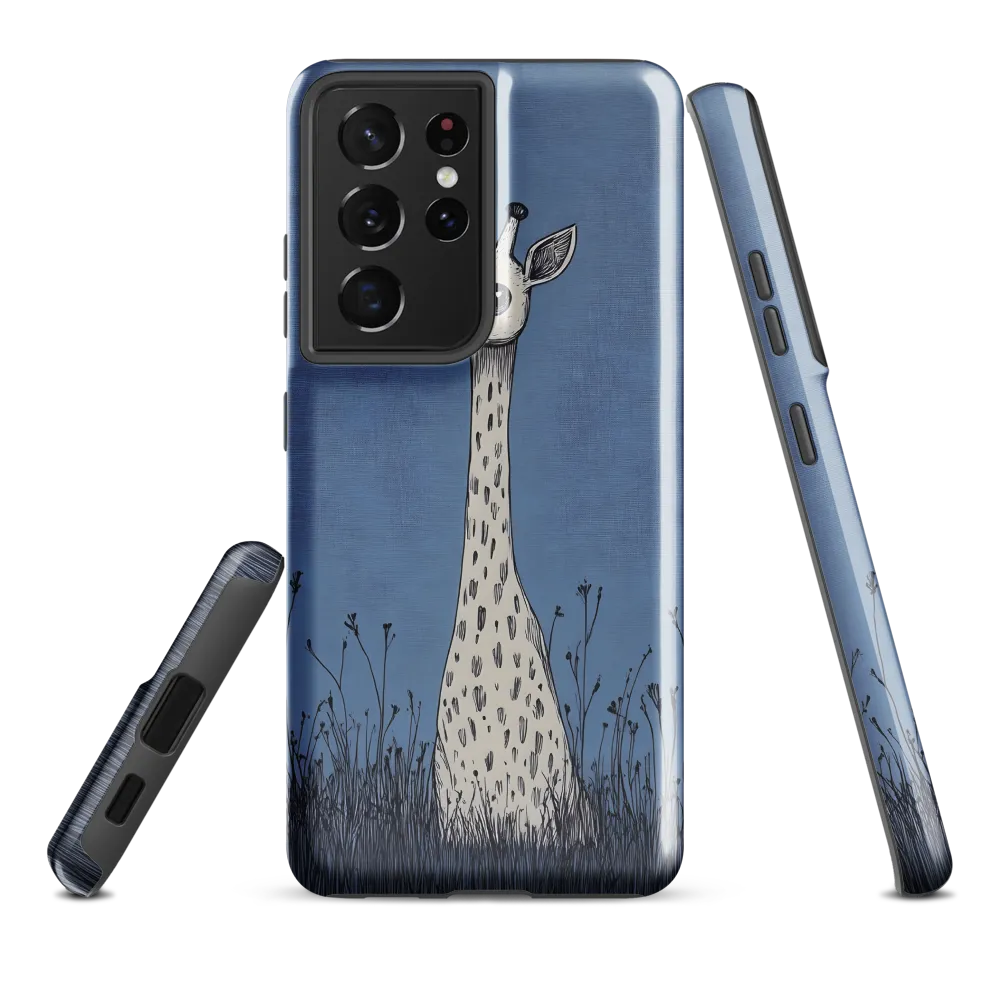 Whimsical Giraffe in Blue