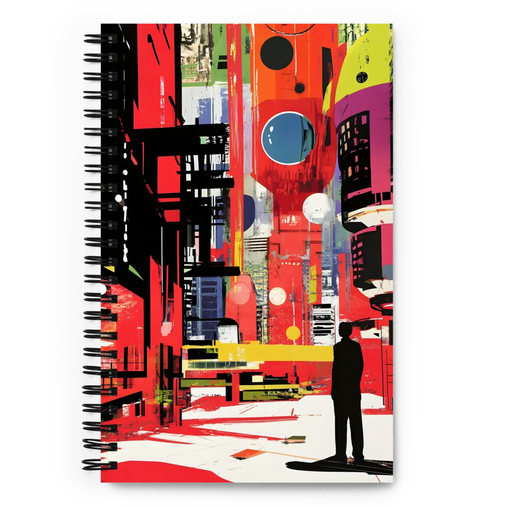 Urban Echoes: A Futuristic Reverie | Spiral Notebook