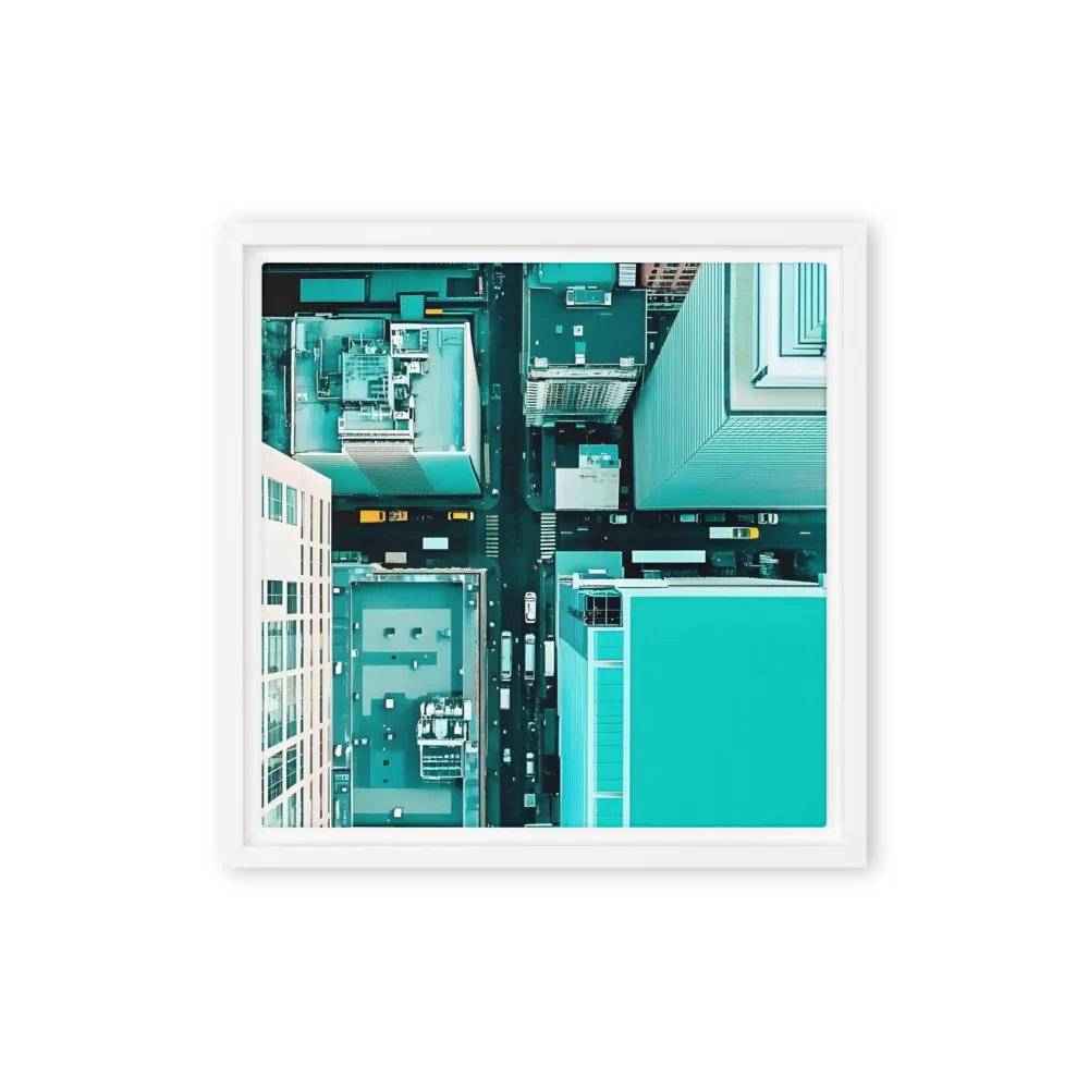 Urban Geometry: Aerial Perspective | Canvas with White Frame | 12″×12″