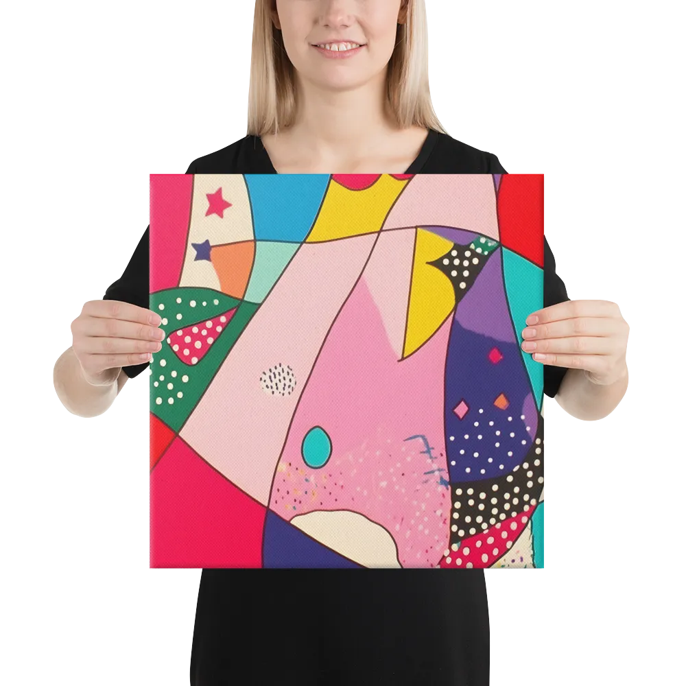 Playful Geometry in Color | Canvas | 16″×16″