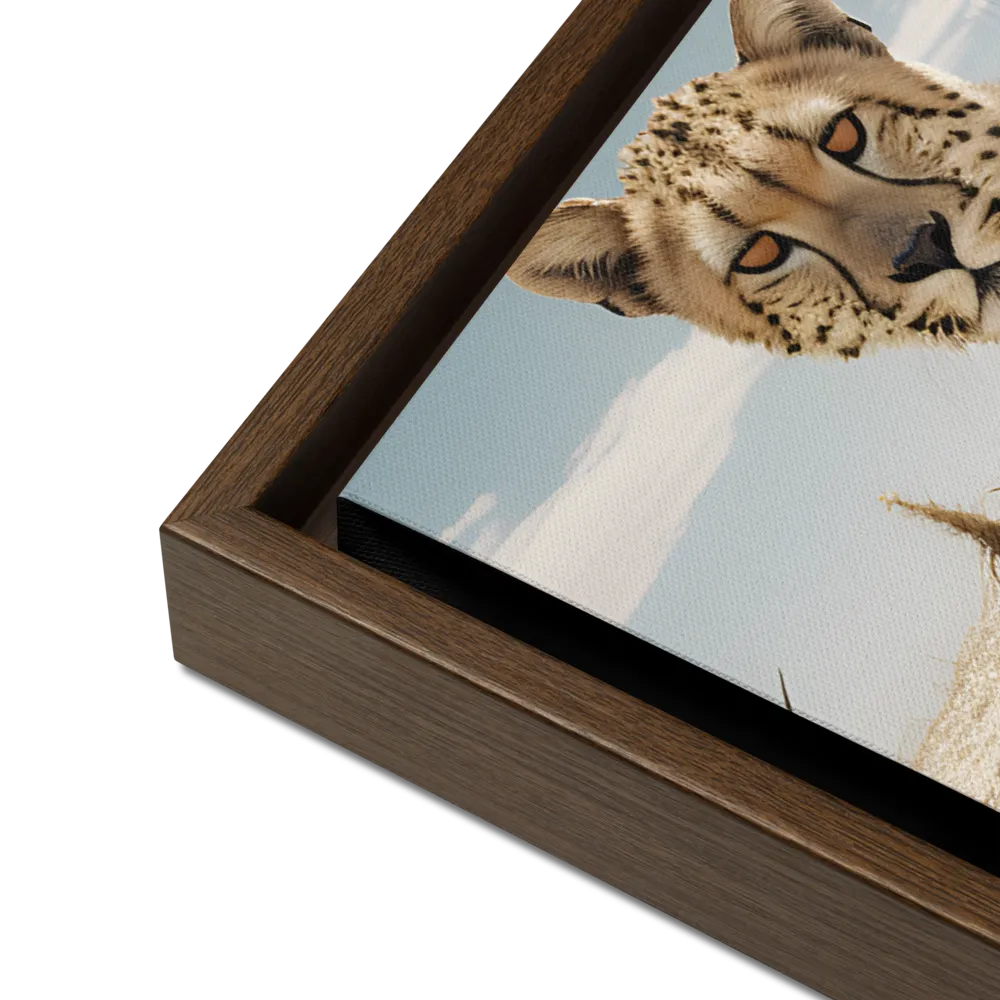 Silent Watchers of the Savanna | Canvas with Brown Frame | 18″×24″