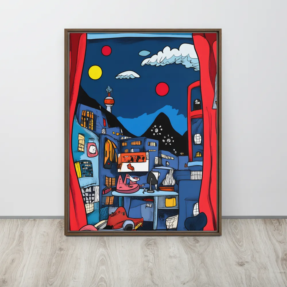 Whimsical Cityscape at Night