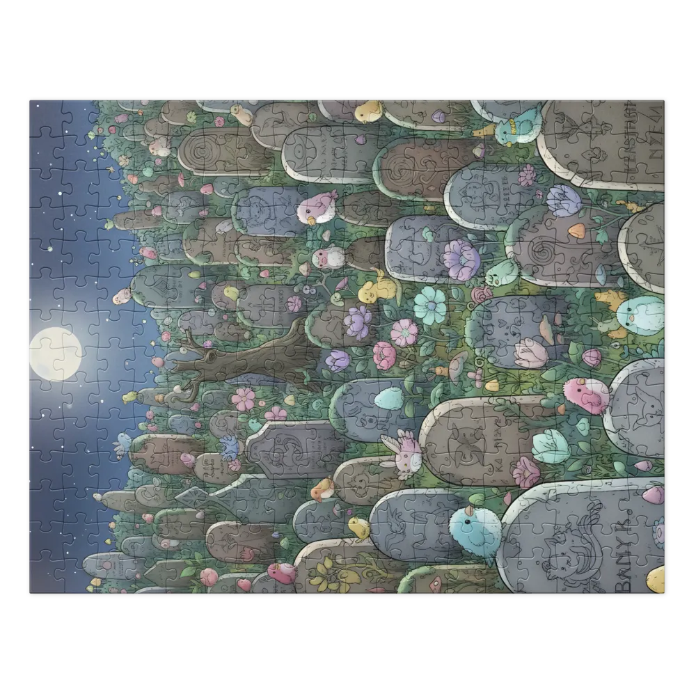 Moonlit Graveyard Garden 
 Jigsaw Puzzle in Tin Box