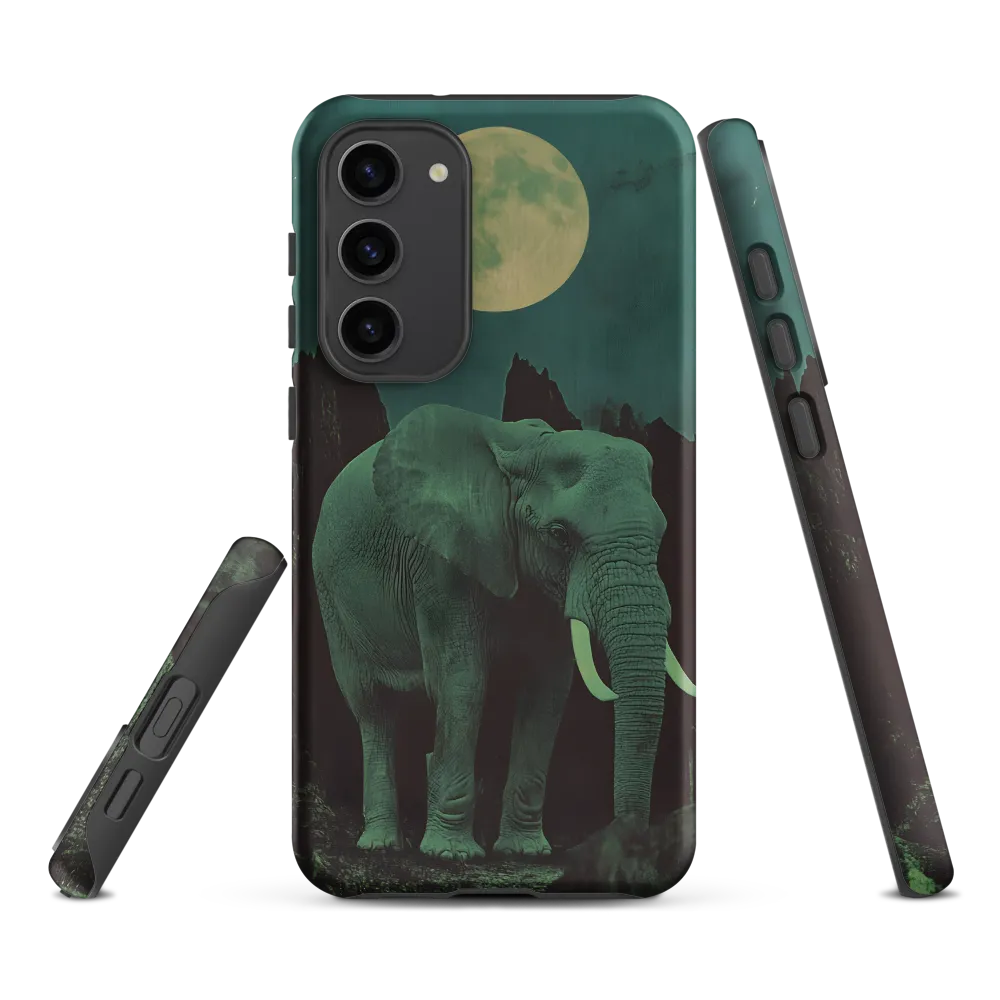 Ethereal Presence: Elephant Under a Full Moon