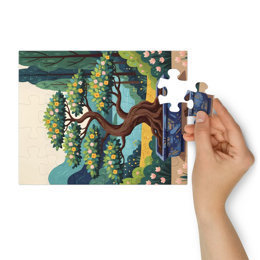 Lakeside Bonsai 
 Jigsaw Puzzle in Tin Box