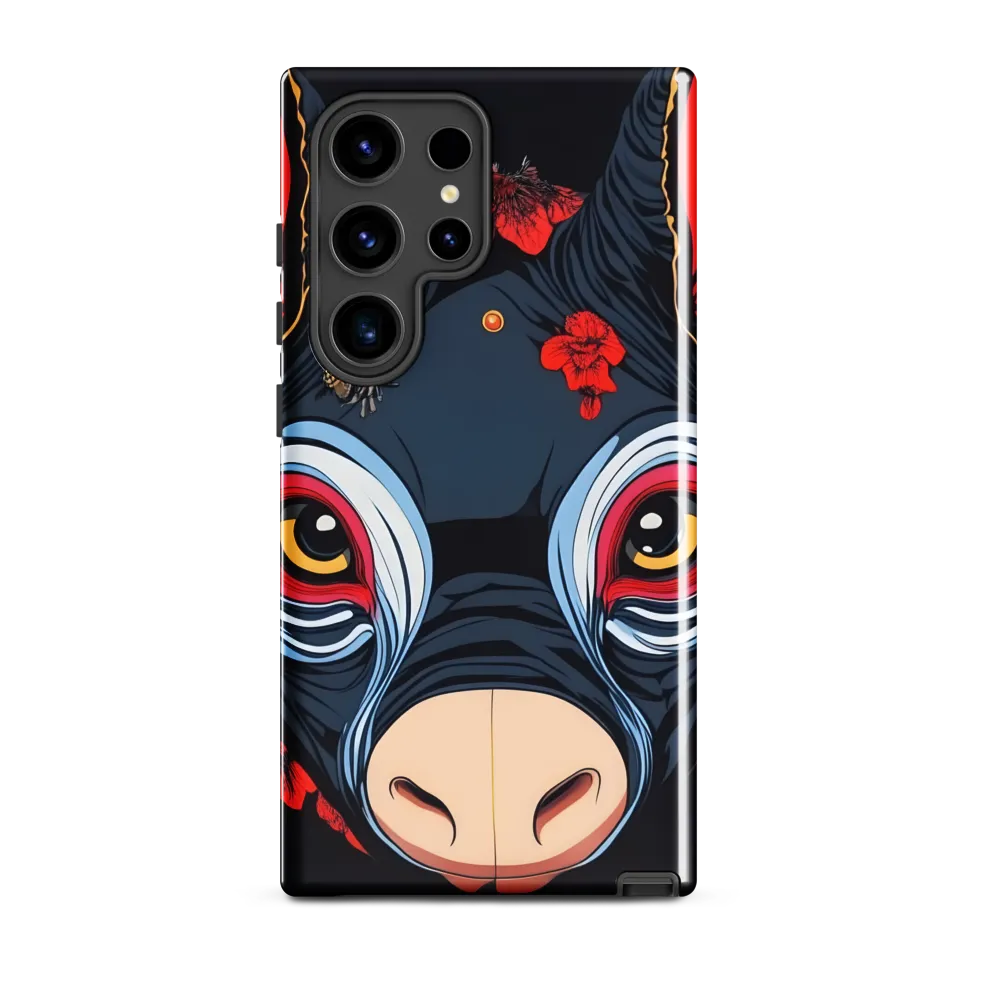 Mystical Bull with Floral Motifs